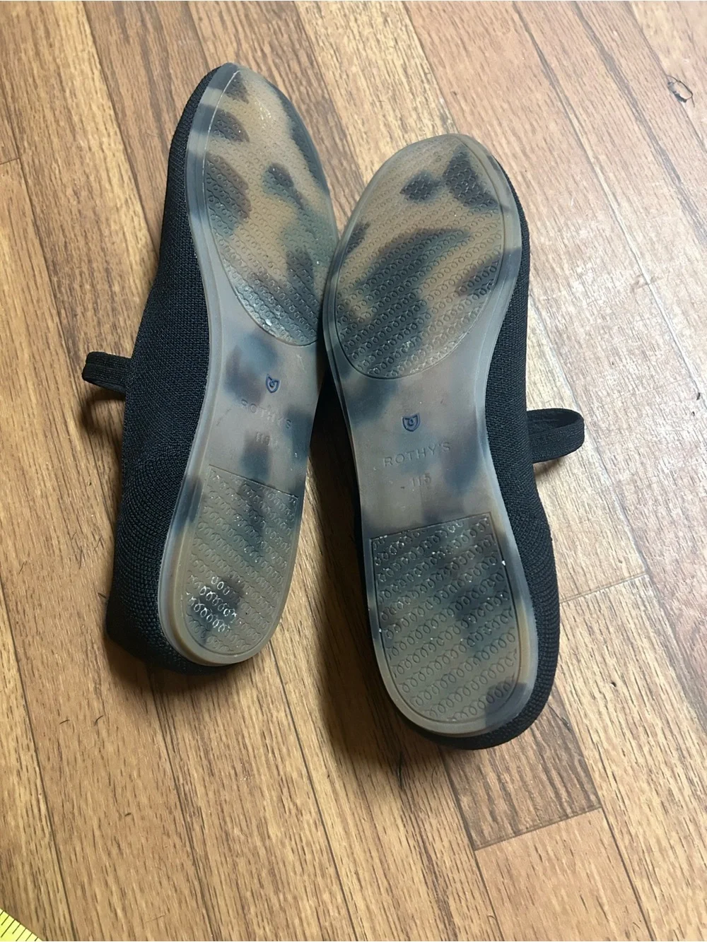 Rothy's Black Mary Jane Flats with Blue Accent